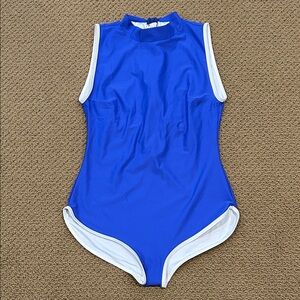 NEW Free People Salt Gypsy Jade On-Piece Surf Swimsuit size Large Blue